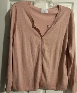 Vecchio maglione cardigan navy donna XXL blush rosa rosa davanti leggero - Foto 1 di 3