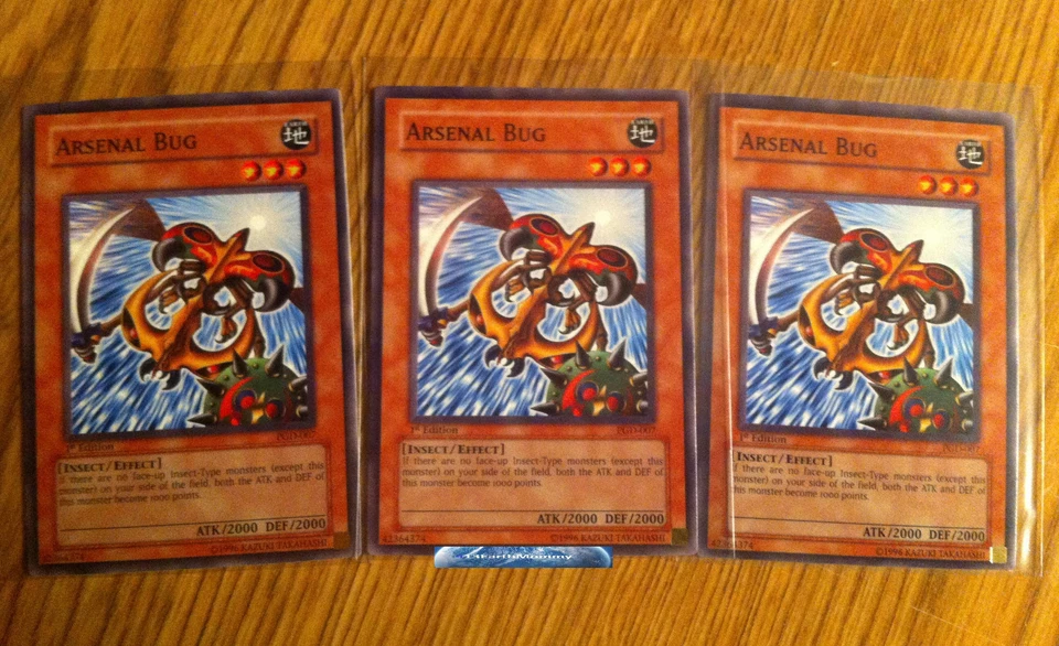 Yugioh 1st Edition PGD-007  3x "Arsenal Bug" NMint-Mint - Image 1 of 1