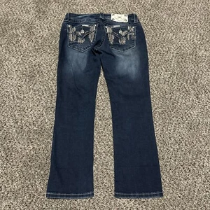 Pantalones de mezclilla azul oscuro Miss Me Signature talla 26 para mujer entrepierna de 26" - Imagen 1 de 8