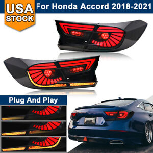 LED Tail lights For Honda Accord 2018 2019 2020 Sequential Rear Lamp Assembly