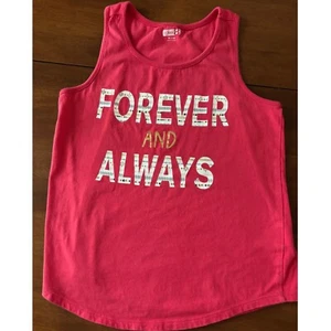 Crazy 8 Girls Tank Top Forever Always Graphic Sleeveless Pink Size M Cute!! - Picture 1 of 6