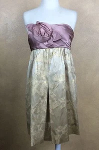 Vestido individual después de ocho The Lindsey dorado y rosa ocasión especial cóctel S/XS - Imagen 1 de 10