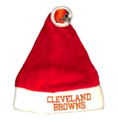 Cleveland Browns Mens Adult Santa Hat Cap Christmas Holidays Winter New Nfl - Image 1 of 2