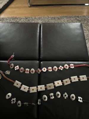 Cinturones caracola vintage de cuero perlado y plata rojo/tostado/negro (3) Foto 1 de 4