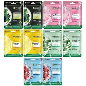 Garnier Skin Naturals Face Serum Sheet Mask Pack of 10 - Picture 1 of 13