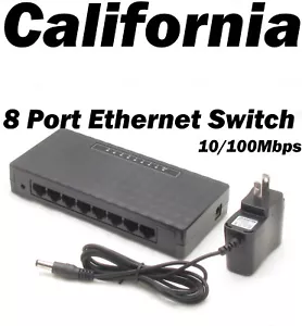 RJ45 Mini 10/100Mbps 8 Ports Fast Ethernet Network Switch For Desktop PC Router - Picture 1 of 11