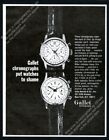 1966 Gallet Chronograph Watch 2 Styles Photo Vintage Print Ad