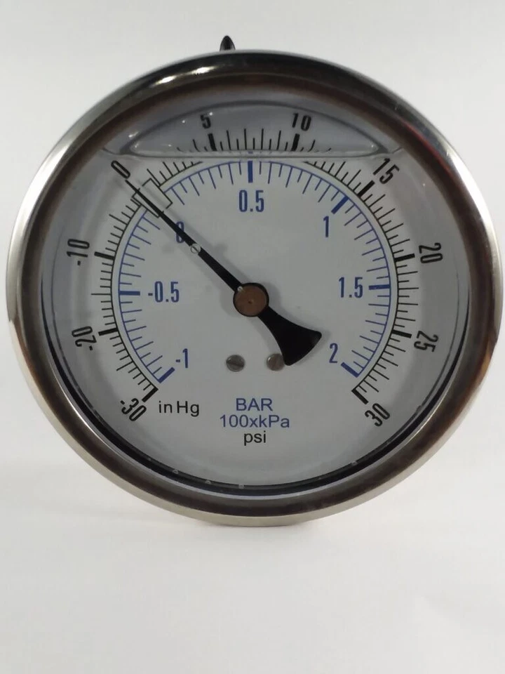 -30-30 PSI/BAR-KPA CBM 4″ Liquid Filled Gauge - Image 1 of 1