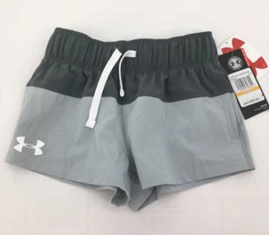 Under Armour Girls Beat the Heat Colorblock Board Shorts Gray Grey YS NWT -3 AD2 - Picture 1 of 5