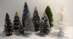 Miniature Artificial Christmas Trees Lot of 10 - Various Sizes - Crafts - Picture 1 of 8