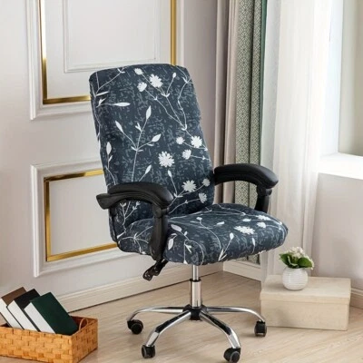 Funda de silla de oficina impresa elástica giratoria para computadora para silla de escritorio Foto 1 de 4