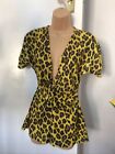 Ladies Brand New Sexy Playsuit Size 8 Yellow/black Boohoo FREE DELIVERY