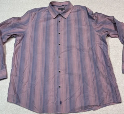 Camisa de vestir Ike Behar IKE para hombre XL rosa y azul a rayas finas manga larga abotonada Foto 1 de 4