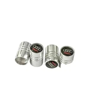 4x AUDI Ventilkappen Edelstahl S-Line Logo Emblem Auto Motorrad Valve NEU - Picture 1 of 2