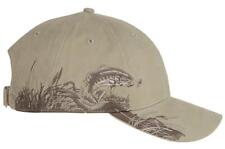 Dri Duck Trout Baseball Hat Structured 6 Panel Cap Pre-Curved Visor Hunting Sand