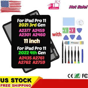 For iPad Pro 11 4th 2022 Gen LCD Display Touch Screen Assembly A2435 A2761 A2759 - Picture 1 of 8