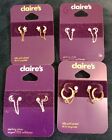 Claire's SterlingSilver/18ct Gold Plated Double Piercing Earring Bundle 4x Pairs
