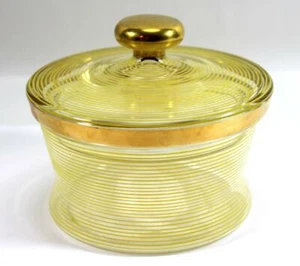 Vintage Czechoslovakian Blown Glass Dish with Lid - Picture 1 of 6