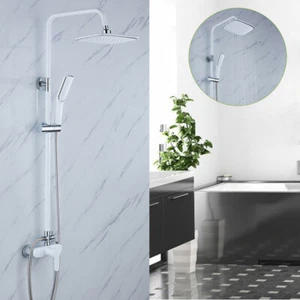 Regendusche Duschset Duschsystem Brausearmatur wei? Duschstange Keramisches - Bild 1 von 12