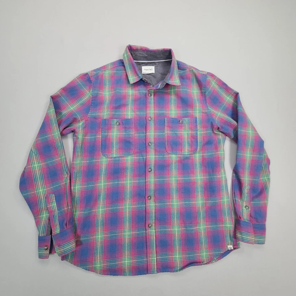 Sovereign Code Shirt Mens Large Blue Pink Button Up Casual Outdoors Comfort - Image 1 of 4