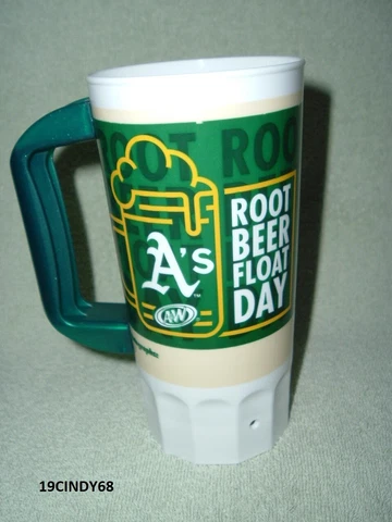 JULY 28,2019 OAKLAND A'S "KHRIS DAVIS" ROOT BEER FLOAT PLASTIC MUG, HOLDS 18 OZ Cover
