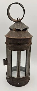 Antique 18th C Hexagon Metal Candle Lantern Hinged Door NO BASE - Picture 1 of 17