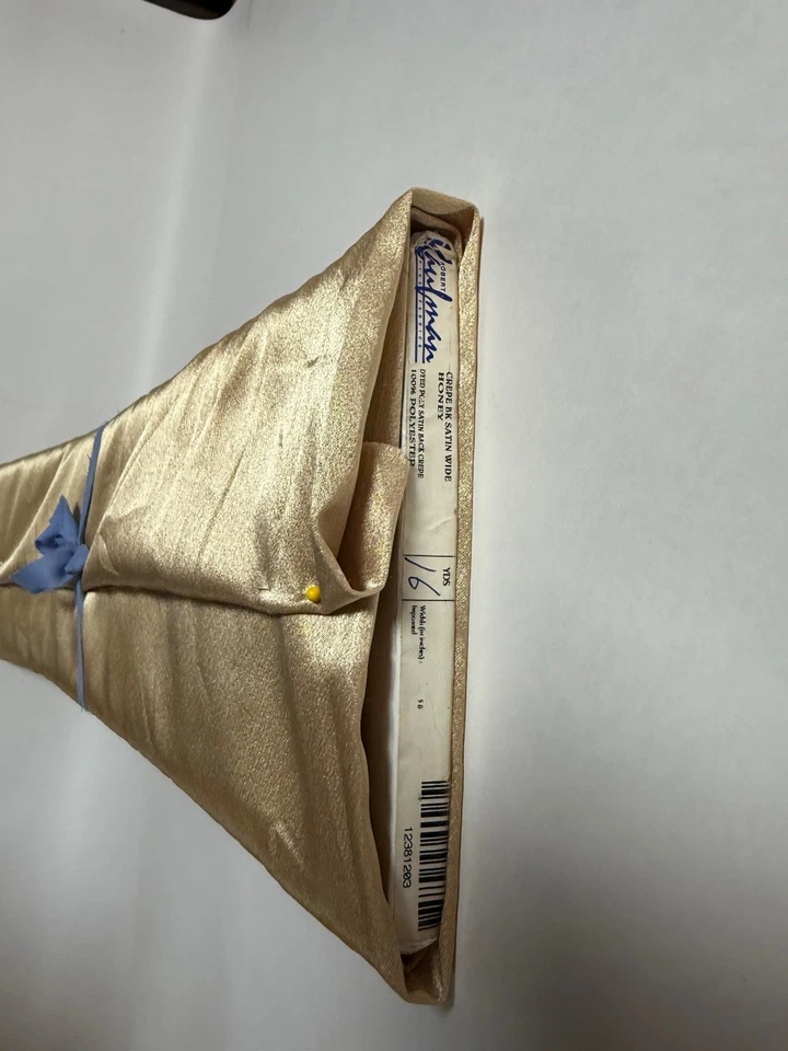 3 yards of Crepe Backed Satin Wide Honey Gold Color 58" wide 100% polyester - Image 1 of 4