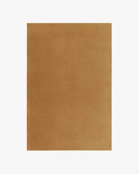 Camel Brown Hand Tufted Area Rug 5x8 Solid Color Minimalist Modern Plush Carpet - Image 1 of 3