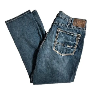 Ariat Men's M4 40 X 32 Relaxed Boot Cut Denim Blue Jeans Western Cowboy Rodeo - Picture 1 of 15