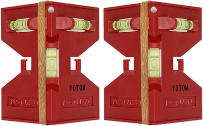 YOTOM 2 Pcs Magnetic Post Level for Pipe, Post and Beams Leveling (Upgraded Version)
