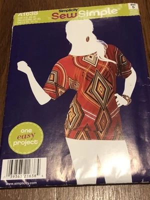 Simplicity Sew Simple Pattern A1638 Size XS - XL Misses Pullover Knit Top - Image 1 of 4