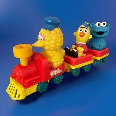 Big Bird Train Set 1989 Sesame Street Tyco Set Bert Cookie Monster Red - image 1 of 4