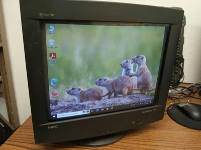 NEC MultiSync MS77F-BK 17" CRT Monitor Clear Flat Black - Image 1 of 4