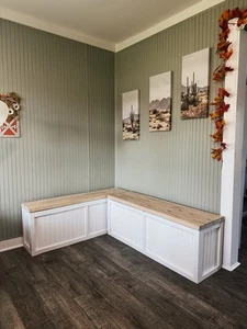 Custom Wooden Nook Bench – Farmhouse Style Seating with Storage - Picture 1 of 4