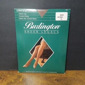 Vintage Burlington Sheer Legacy Quality Pantyhose, Cafe Brazil,  Size Medium - Picture 1 of 3