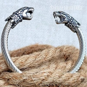 Men Cuff Stainless Steel Adjustable Bracelet Medieval Style Bangle Women - Picture 1 of 6