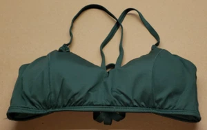 Women's Kona Sol Crossback Seamed NWT Green Bralette Bikini Top Sz Medium (8-10) - Picture 1 of 9