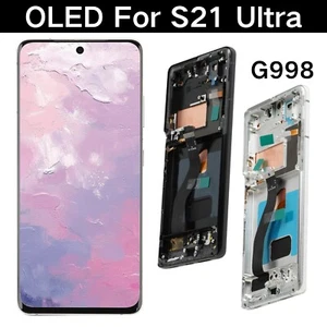 Schermo OLED per Samsung Galaxy S21 Ultra G998 assemblaggio display LCD nero argento - Foto 1 di 21