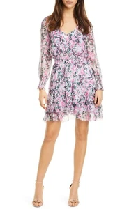 Neu Diane von Fürstenberg Kleid L Seide rosa Kelby Blumenmuster Mini $ 498 - Bild 1 von 5