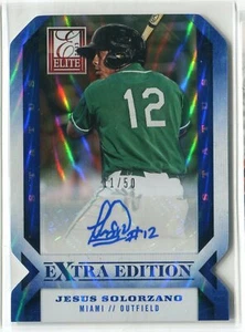 2013 Elite Extra Edition Jesus Solorzano STATUS BLUE DIE CUT AUTO RC /50 MARLINS - Picture 1 of 1