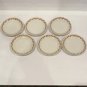 Homer Laughlin Plates Restaurant Ware Bread Side 6 pc China Geometric Retro Vtg - Picture 1 of 9