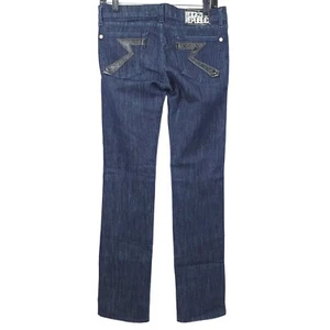 Rock and Republic Women Jeans Straight Leg Sz 27 Dark Wash Denim MidRise Stretch - Picture 1 of 14