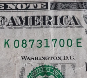 Zip Code Note Gamerco NM 87317 Fancy Serial Number K 08731700 E Series 2017 - Picture 1 of 5