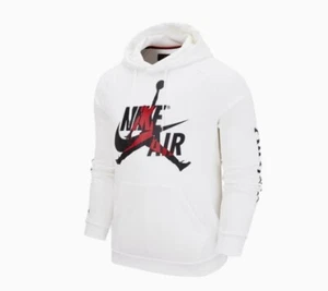 Air Jordan Jumpman Fleece Hooded White Sweatshirt Size Medium NWT - Picture 1 of 9