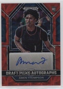 2023-24 Panini Prizm Draft Picks Choice Red /40 Amen Thompson Rookie Auto RC