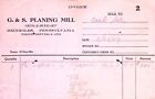 G&S Planing Mill Invoice Reinholds PA Pennsylvania 1949 Billhead