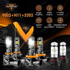 AUXBEAM Canbus White LED Headlight+Fog Bulbs Combo For Chevy Colorado 2015-2023 - Foto 1 di 12