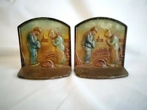Antique Bronze The Angelus - Farmers Praying in Field - Bookends  - Picture 1 of 7