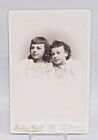 Victorian Cabinet Card Of Two Young Girls In Frilly White Dresses And Pearls