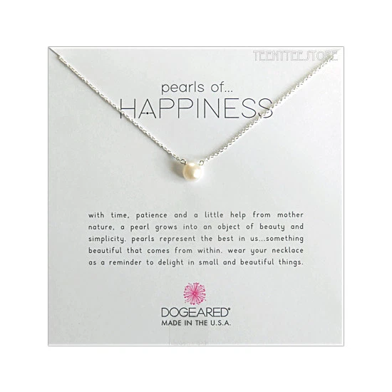 Dogeared Pearls of Happiness 925 纯银 16 + 2 英寸链式项链盒装新品 — 第 1/4 张图片